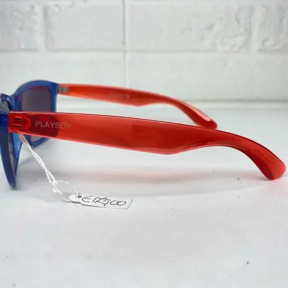 Vintage Playboy 70's Blue red PB00109-15 Sunglasses Frame Blue Lens H1354